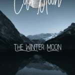 Cold moon relfecting winter lake.